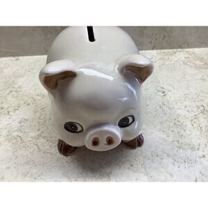 Vintage Otagiri Piggy Bank: 1979 Cream Ceramic Coin Bank, Japan